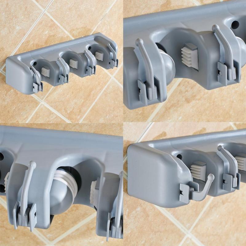 Wall-Mounted Kitchen Tool Storage Rack Mop Holder
